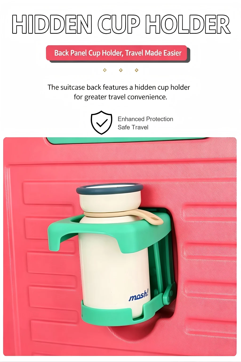 Hidden cup holder detail