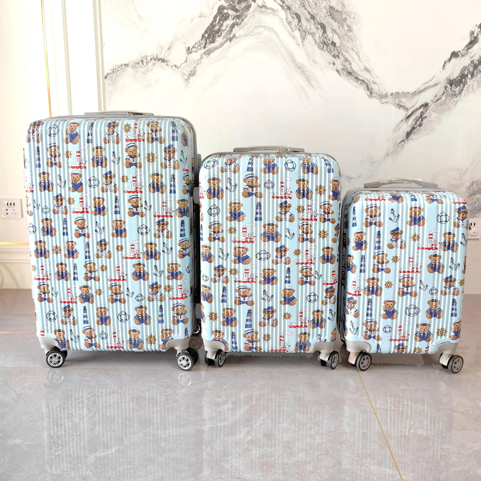 Color Starry Sky ABS+PC Printed Luggage Set detail 2