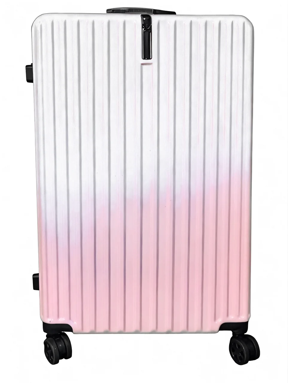 AuroraLine ABS luggage pink and white front view