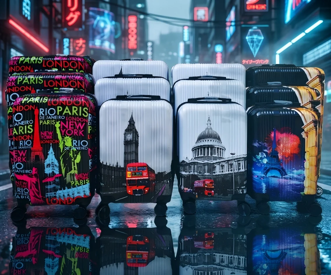 Набор Color ArtNest из 12 чемоданов SKD из PC с печатью