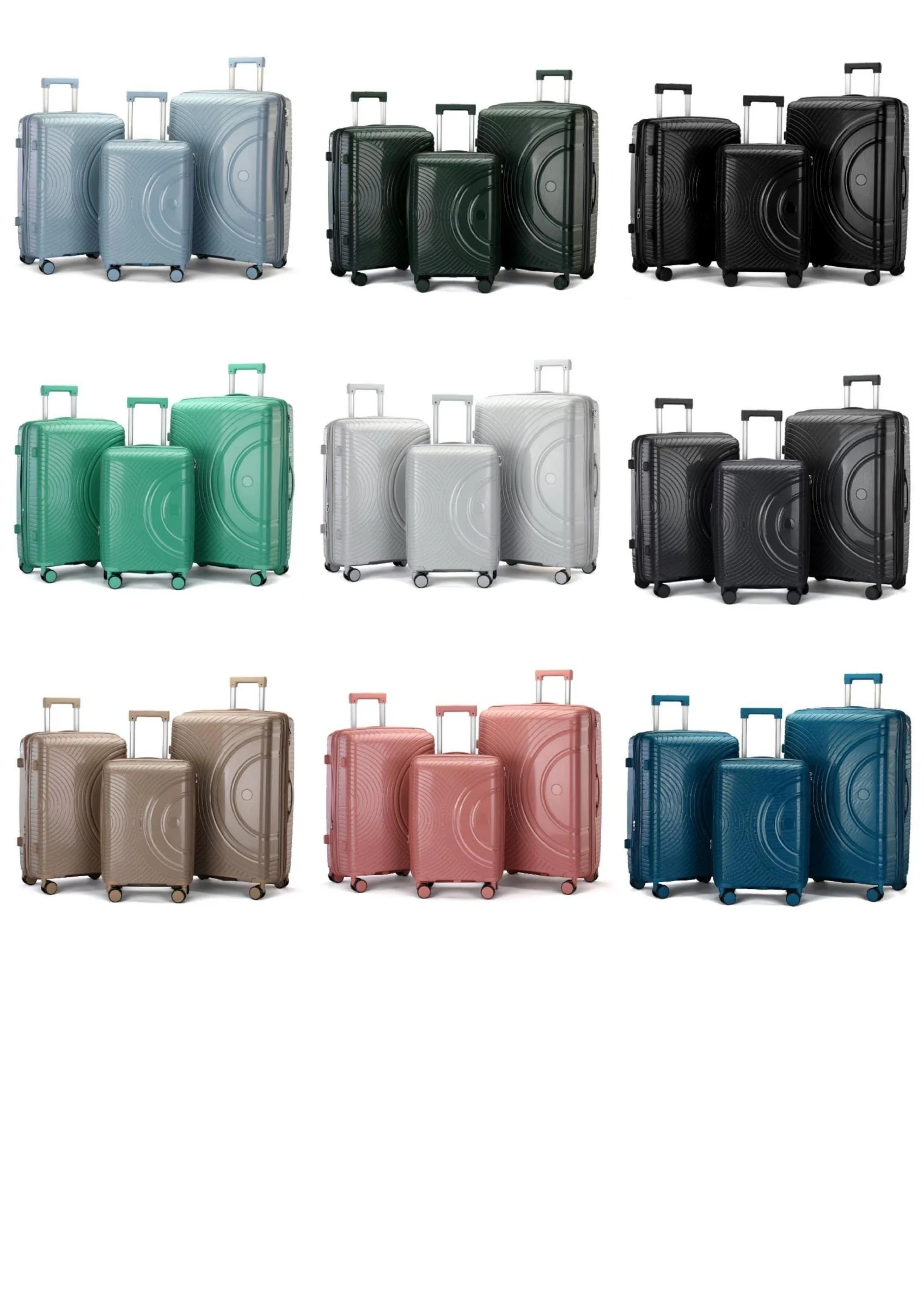 Colorful Orbit Arc PP Luggage Collection catalog color chart