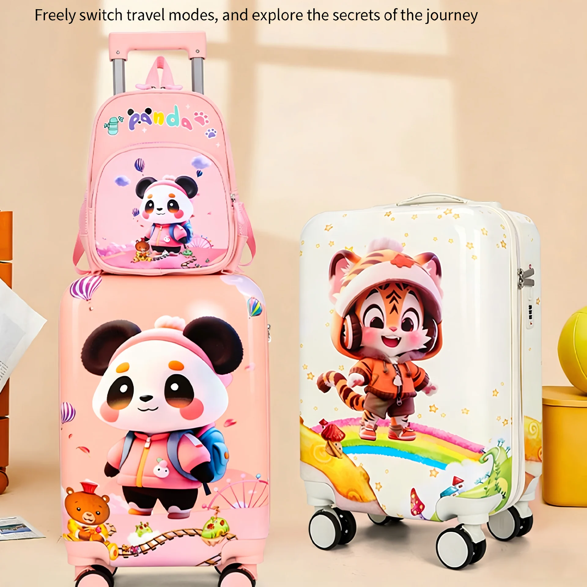 Motifs coordonnés des valises et sacs à dos pour enfants