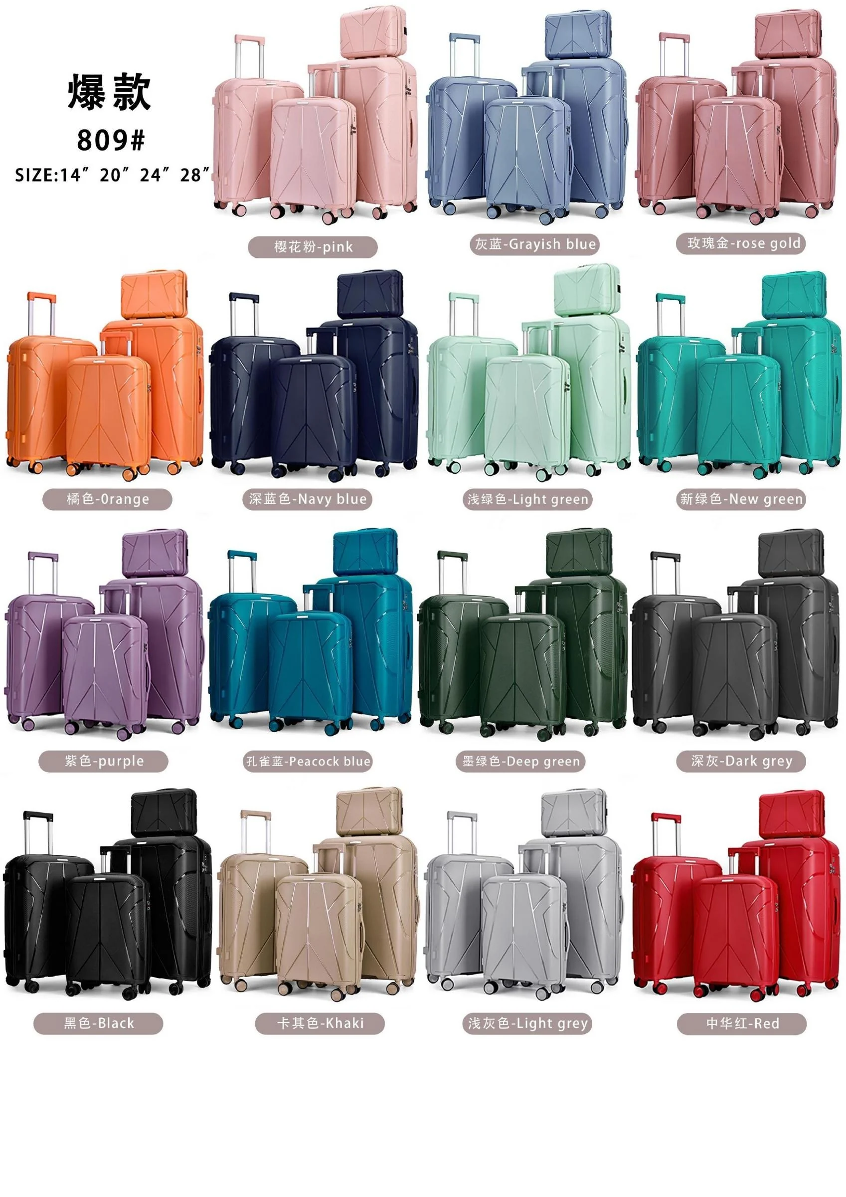 بطاقة ألوان كتالوج مجموعة حقائب Colorful 809 GeoFacet من PP