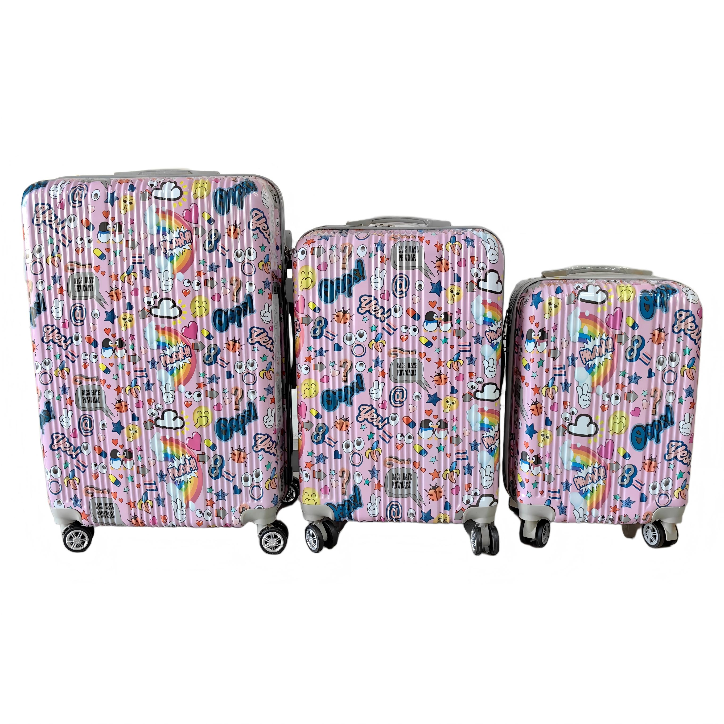 Color Botanical Bloom ABS+PC Printed Luggage Set detail 1