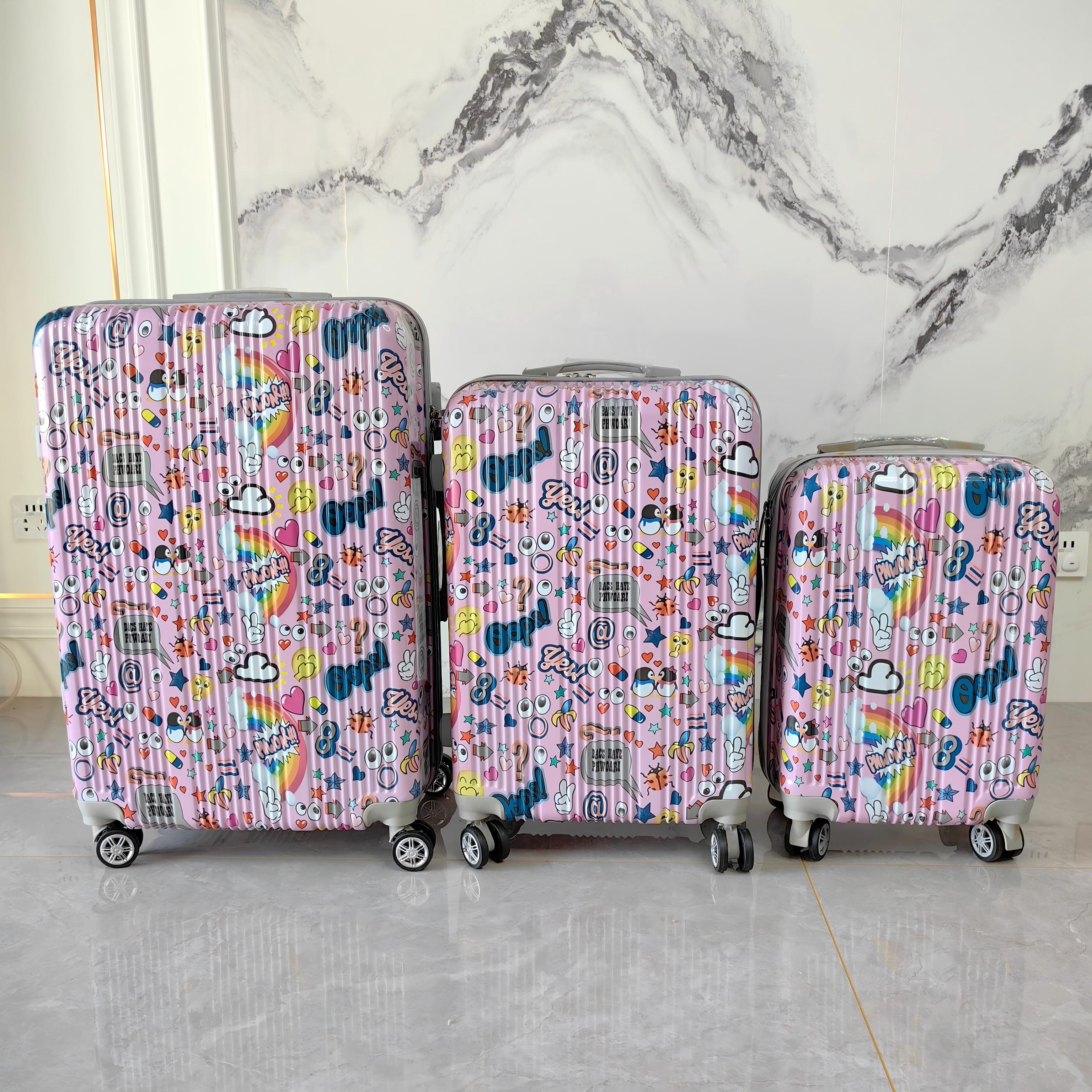 Color Botanical Bloom ABS+PC Printed Luggage Set detail 2