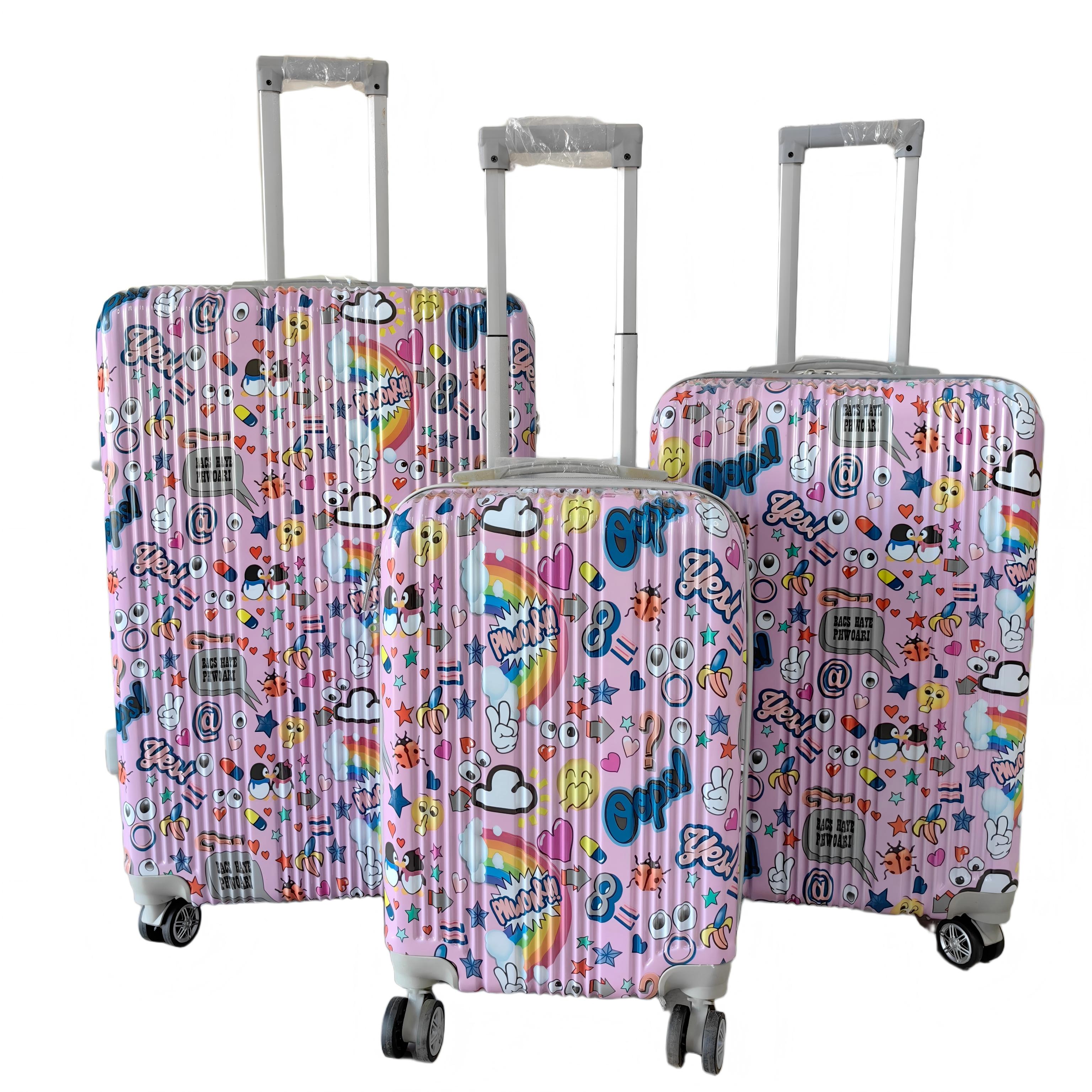 Color Botanical Bloom ABS+PC Printed Luggage Set detail 3